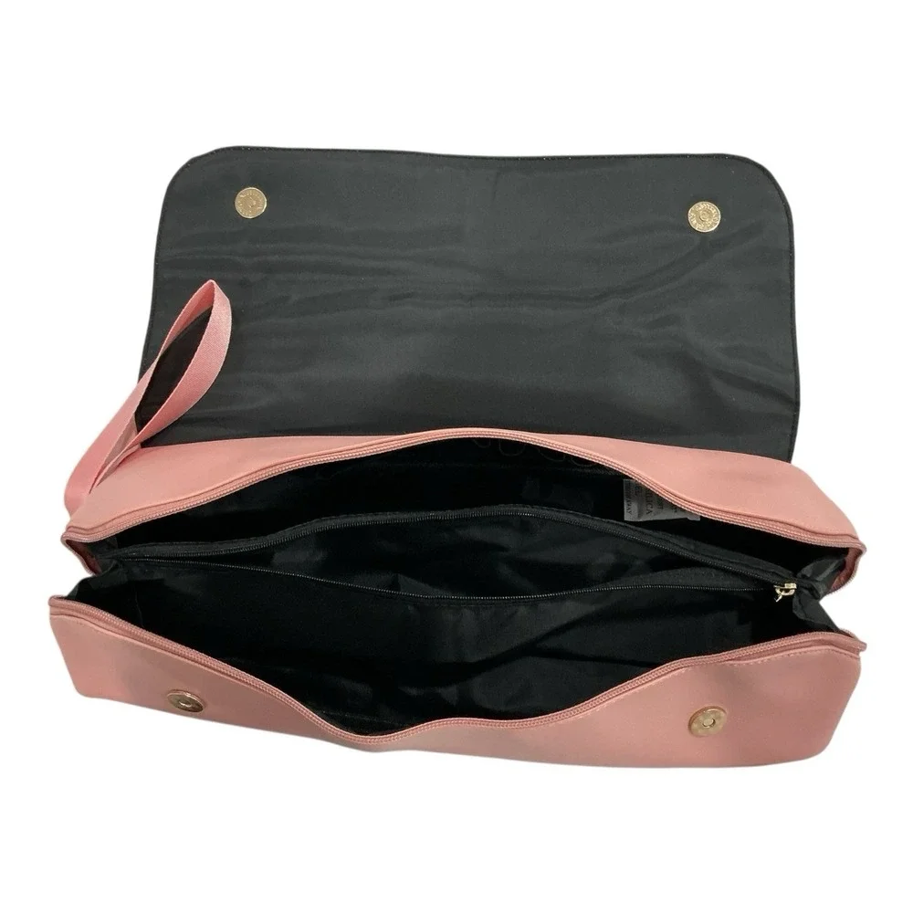 Travel Cosmetic Organizer Bag - Pink Fold Over Makeup Case‎